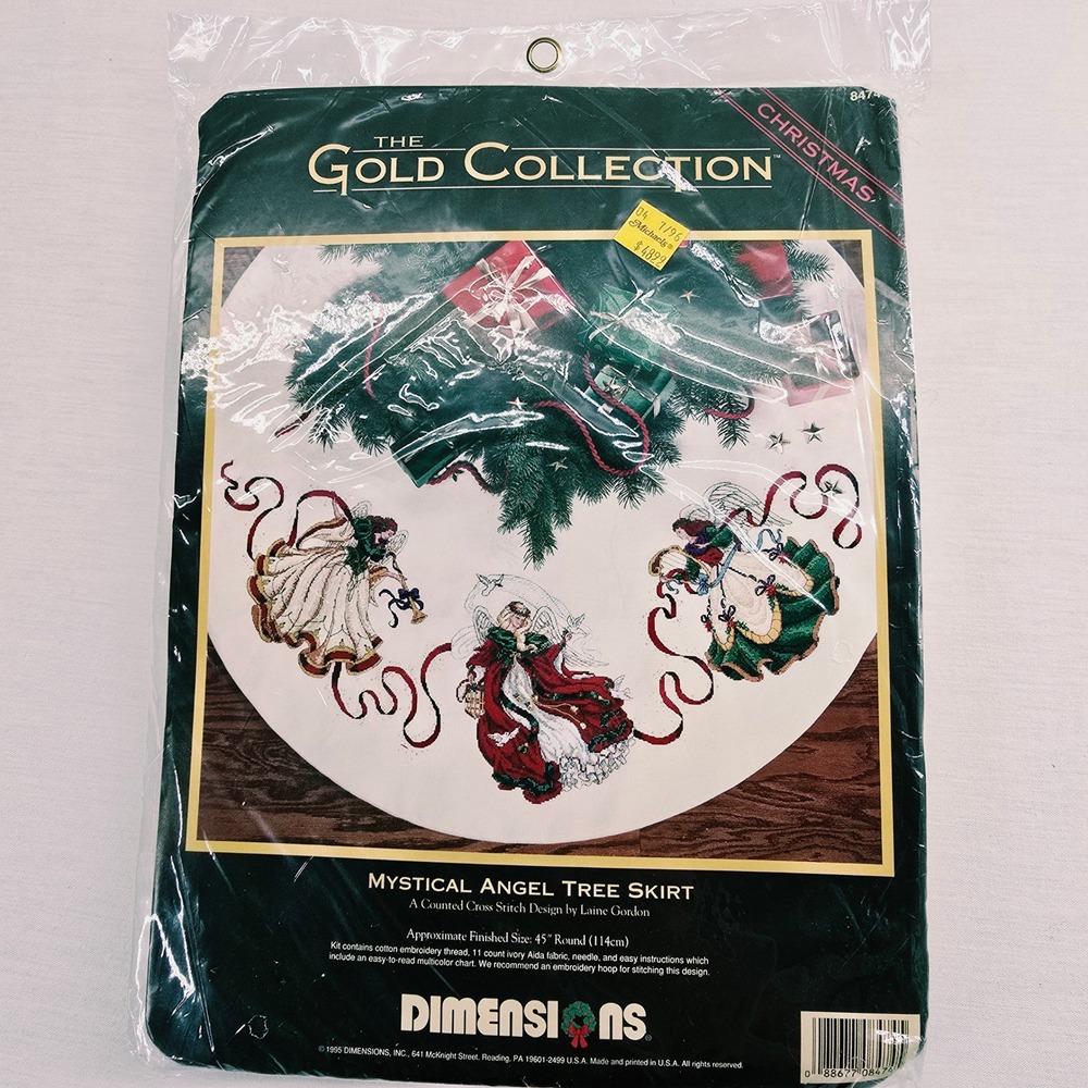 Dimensions Cross Stitch Kit Christmas Tree Skirt Laine Gordon Mystical Angel NIP